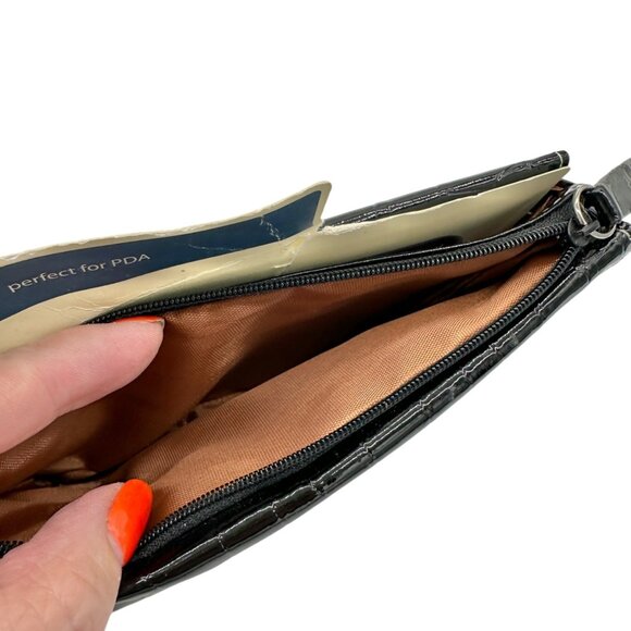 Rolfs Black Croc-Embossed Leather Wallet Clutch Card Holder Multiple Pockets - Picture 11 of 13